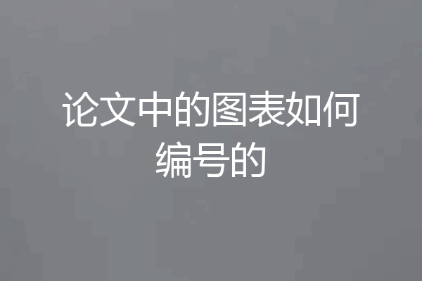 论文中的图表如何编号的
