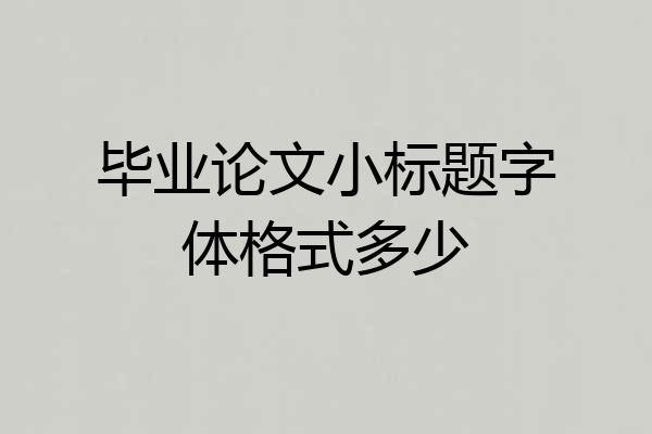 毕业论文小标题字体格式多少