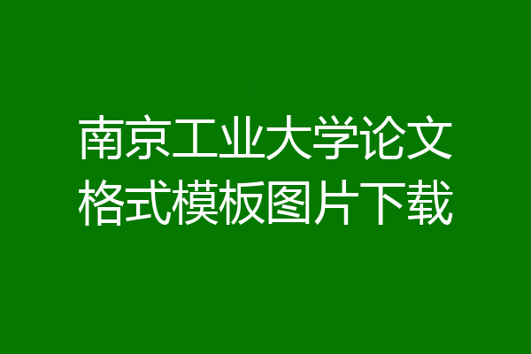 南京工业大学论文格式模板图片下载