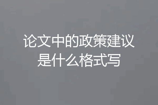 论文中的政策建议是什么格式写