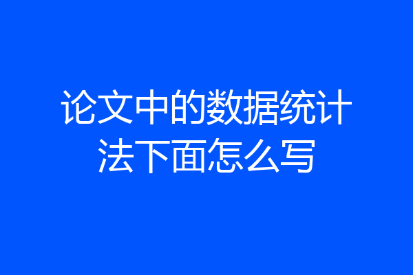 论文中的数据统计法下面怎么写