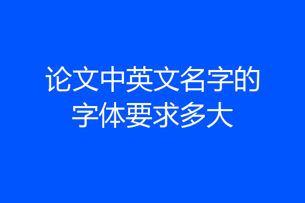 论文中英文名字的字体要求多大