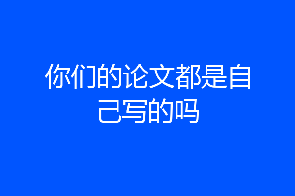 你们的论文都是自己写的吗