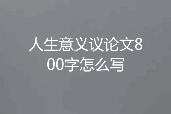 人生意义议论文800字怎么写