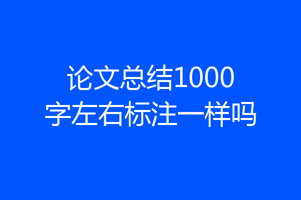 论文总结1000字左右标注一样吗