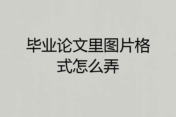 毕业论文里图片格式怎么弄