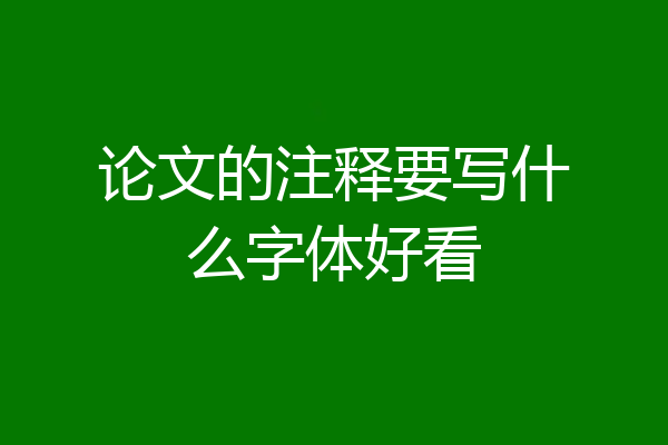 论文的注释要写什么字体好看