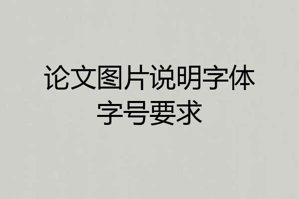 论文图片说明字体字号要求