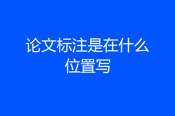 论文标注是在什么位置写