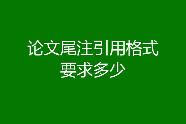 论文尾注引用格式要求多少