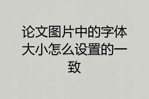 论文图片中的字体大小怎么设置的一致
