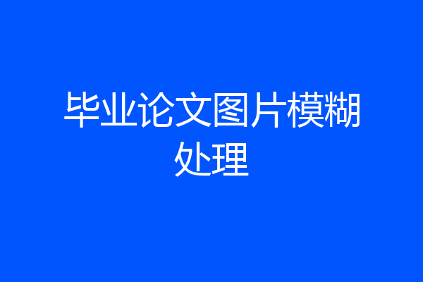 毕业论文图片模糊处理