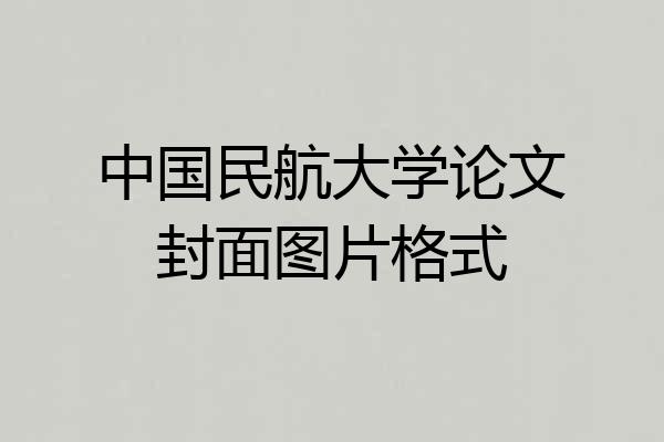 中国民航大学论文封面图片格式