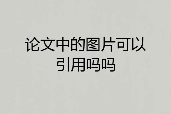 论文中的图片可以引用吗吗