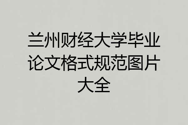 兰州财经大学毕业论文格式规范图片大全