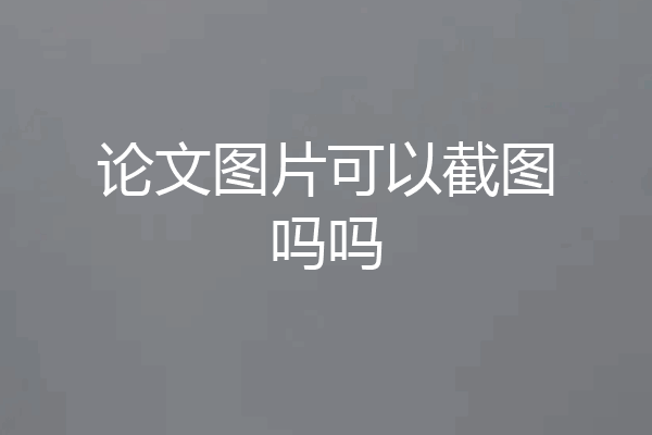 论文图片可以截图吗吗
