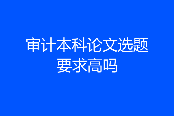 审计本科论文选题要求高吗