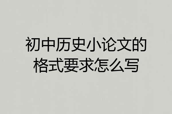 初中历史小论文的格式要求怎么写