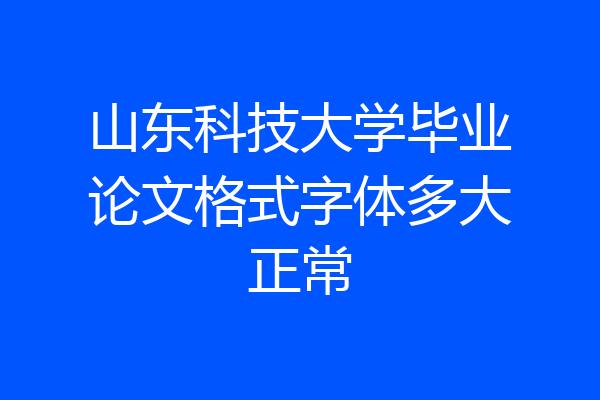 山东科技大学毕业论文格式字体多大正常