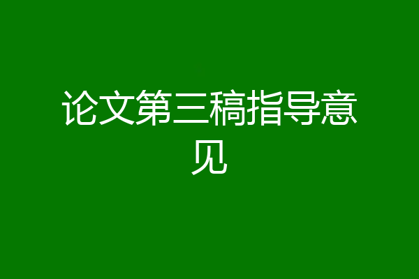 论文第三稿指导意见