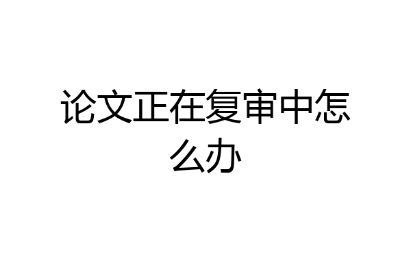 论文正在复审中怎么办