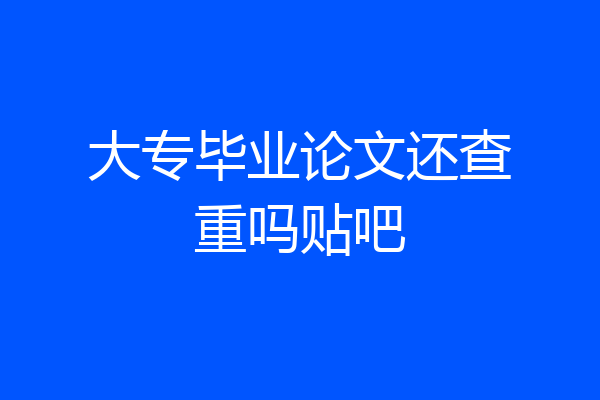 大专毕业论文还查重吗贴吧