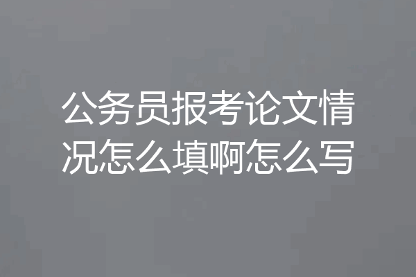 公务员报考论文情况怎么填啊怎么写