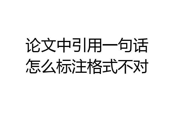 论文中引用一句话怎么标注格式不对