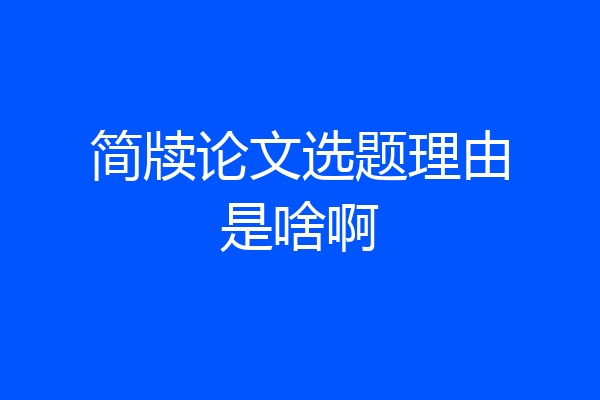 简牍论文选题理由是啥啊