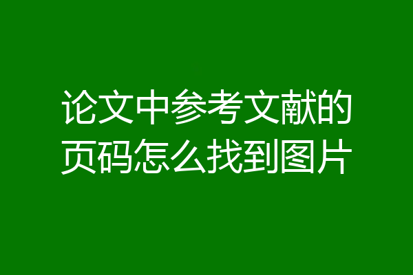 论文中参考文献的页码怎么找到图片