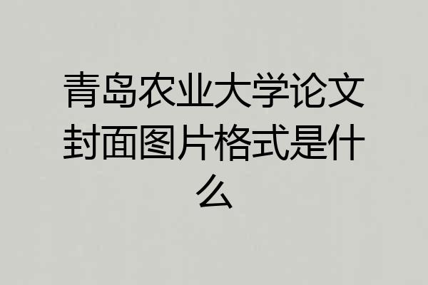 青岛农业大学论文封面图片格式是什么