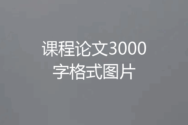 课程论文3000字格式图片