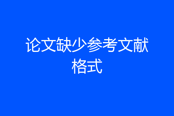 论文缺少参考文献格式