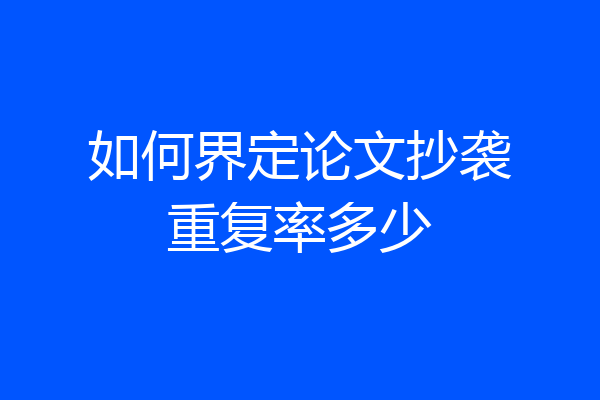 如何界定论文抄袭重复率多少
