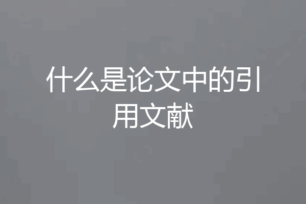 什么是论文中的引用文献