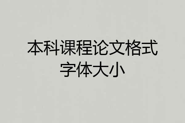 本科课程论文格式字体大小