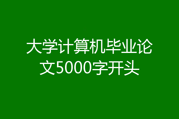 大学计算机毕业论文5000字开头
