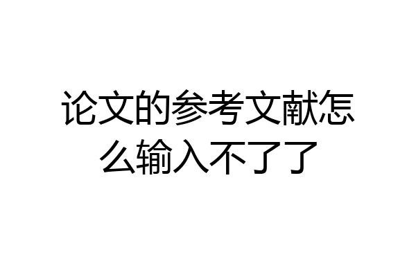 论文的参考文献怎么输入不了了