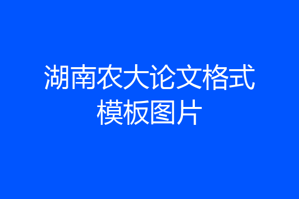 湖南农大论文格式模板图片
