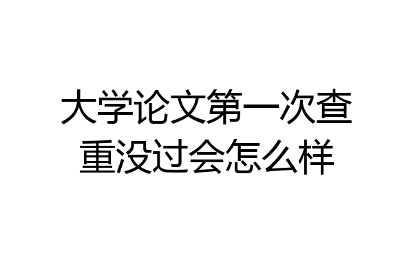 大学论文第一次查重没过会怎么样