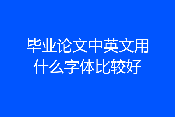 毕业论文中英文用什么字体比较好