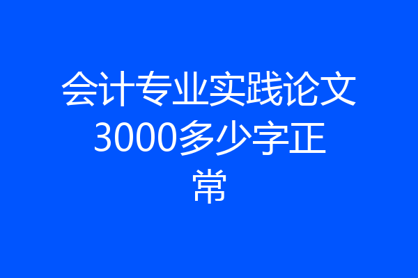 会计专业实践论文3000多少字正常