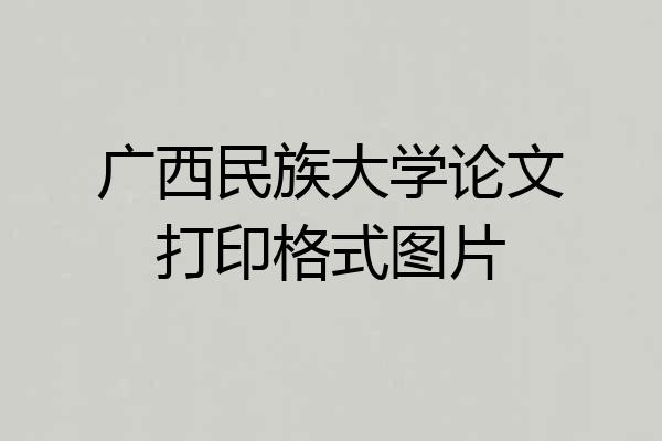 广西民族大学论文打印格式图片