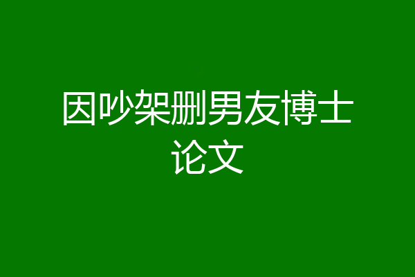 因吵架删男友博士论文