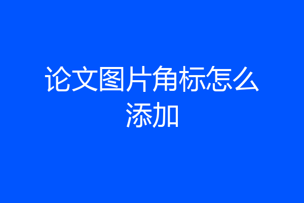 论文图片角标怎么添加