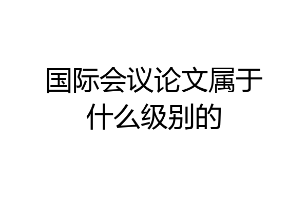 国际会议论文属于什么级别的