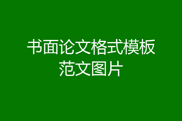 书面论文格式模板范文图片