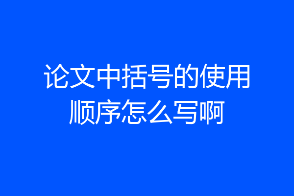 论文中括号的使用顺序怎么写啊