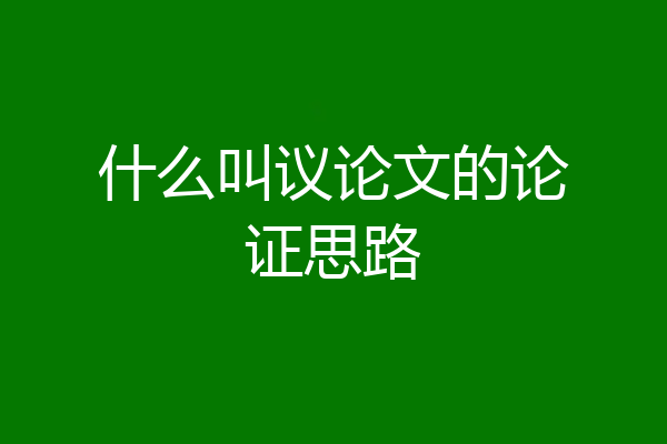 什么叫议论文的论证思路