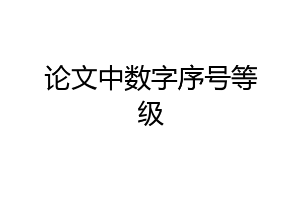 论文中数字序号等级